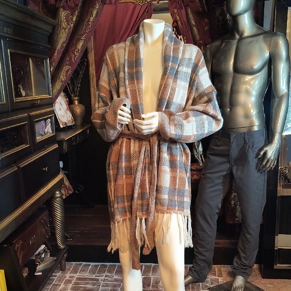 Saltwater LUXE Plaid Sweater with Fringe